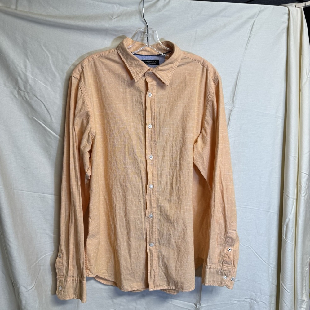 Banana Republic Custom 078 Wash Camden Fit Large Tangerine Button Up